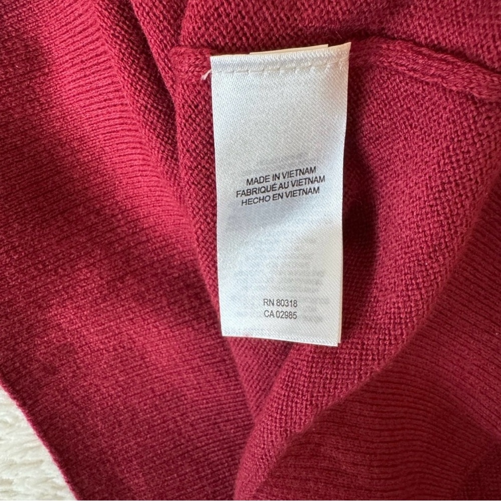 Lucky Brand Long Sleeves V Neck Sweater Size XXL Pomegranate Color New - Picture 10 of 11